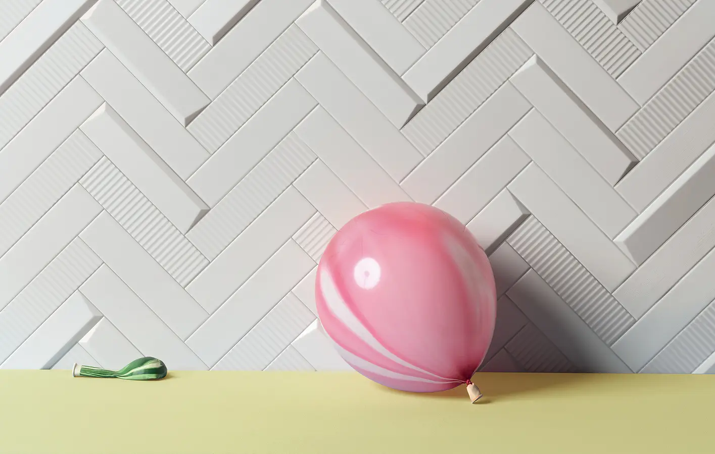 Background tile, Color white, Ceramics, 5x20 cm, Finish matte