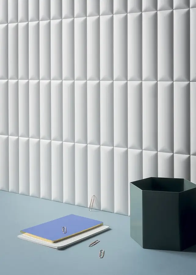 Background tile, Color white, Ceramics, 5x20 cm, Finish matte