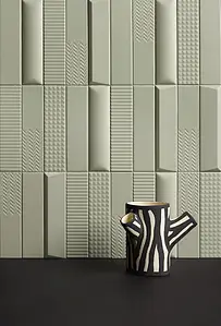 Background tile, Effect unicolor, Color green, Ceramics, 5x20 cm, Finish matte