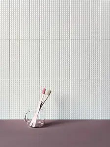Background tile, Effect unicolor, Color white, Ceramics, 5x20 cm, Finish matte