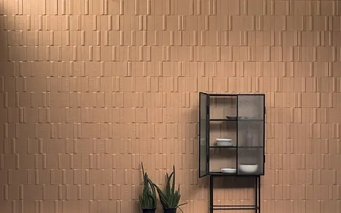 Background tile, Effect unicolor, Color brown, Ceramics, 5x20 cm, Finish matte