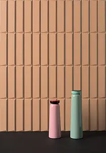 Azulejo base, Efecto monocolor, Color marrón, Cerámica, 5x20 cm, Acabado mate