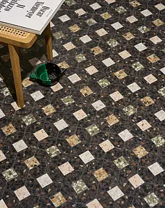 Mosaïque, Effet terrazzo, Teinte multicolore, Grès cérame émaillé, 33.7x33.7 cm, Surface antidérapante