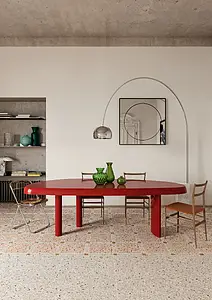 Carrelage, Effet terrazzo, Teinte beige, Grès cérame émaillé, 60x120 cm, Surface antidérapante