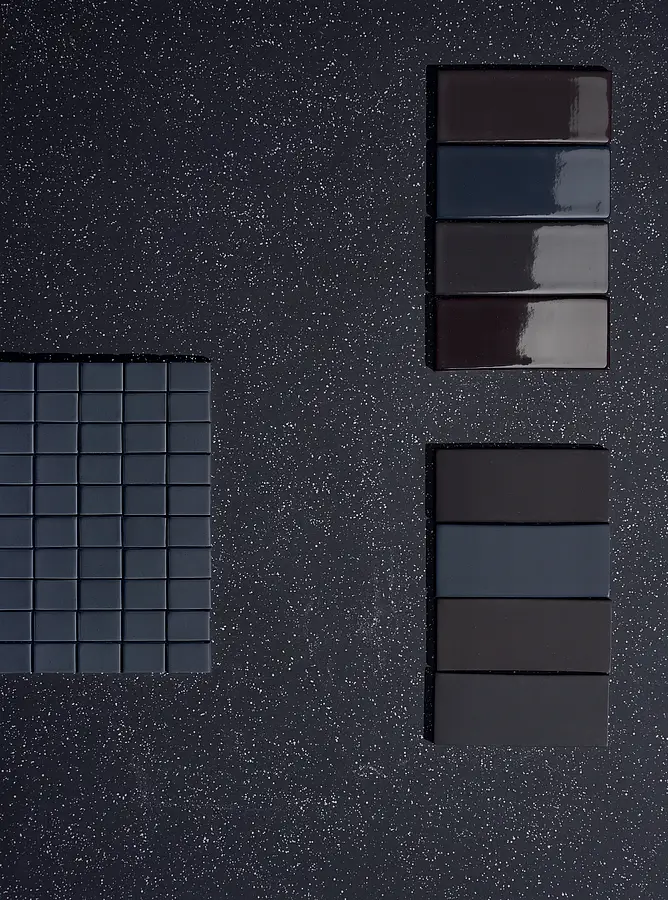 Background tile, Color navy blue, Glazed porcelain stoneware, 80x80 cm, Finish antislip