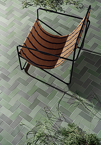 Background tile, Effect unicolor, Color green, left_menu_no_glased_color_body, 6.5x15.5 cm, Finish antislip