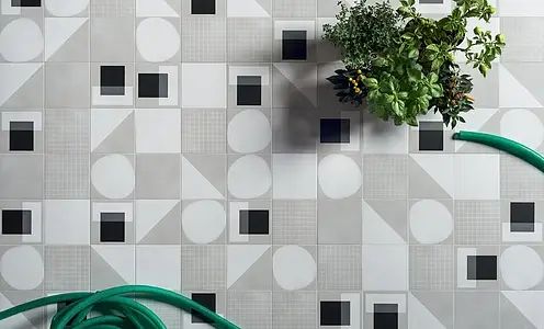 Background tile, Effect concrete, Color white, Glazed porcelain stoneware, 15x15 cm, Finish matte