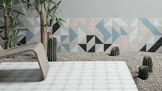 Optik beton, Farbe weiße, Hintergrundfliesen, Glasiertes Feinsteinzeug, 15x15 cm, Oberfläche matte
