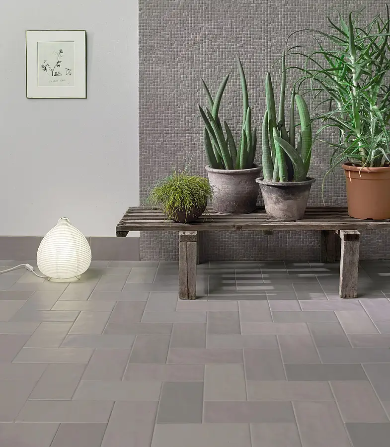 Background tile, Color grey, Glazed porcelain stoneware, 11.5x23 cm, Finish matte