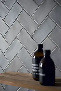 Background tile, Effect unicolor, Color grey, Ceramics, 7.5x15 cm, Finish matte
