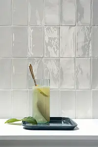 Background tile, Color white, Ceramics, 7.5x15 cm, Finish glossy