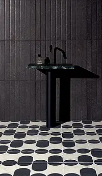 Background tile, Effect stone,other stones, Color black, Glazed porcelain stoneware, 7.5x60 cm, Finish Honed