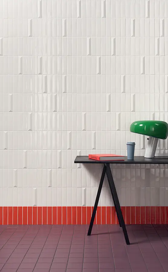 Background tile, Color red,orange, Ceramics, 5x20 cm, Finish glossy