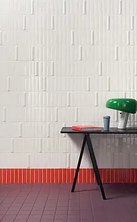 Background tile, Effect unicolor, Color red,orange, Ceramics, 5x20 cm, Finish glossy