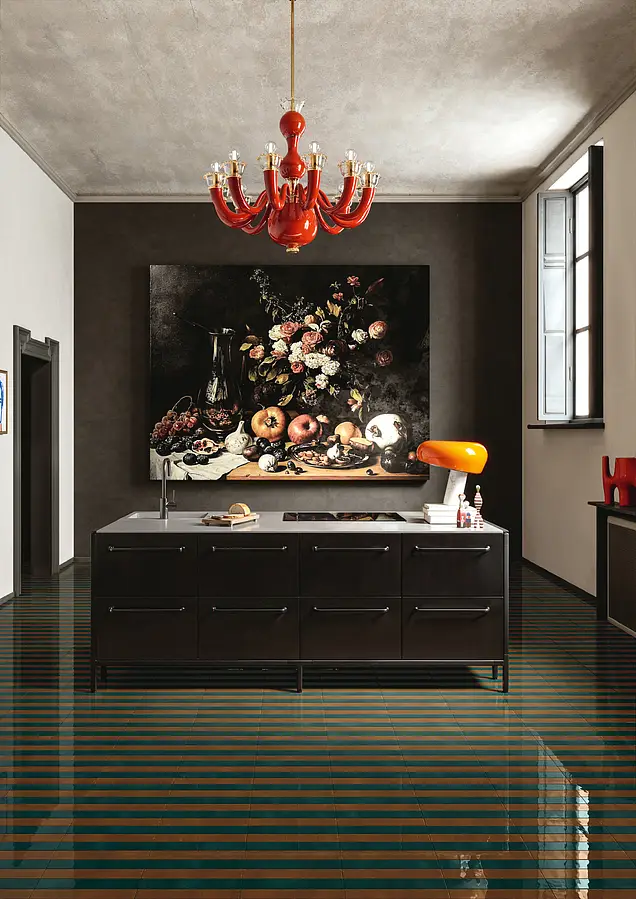 Background tile, Color brown, Glazed porcelain stoneware, 4x31 cm, Finish glossy