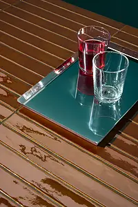 Carrelage, Teinte brune, Grès cérame émaillé, 4x31 cm, Surface brillante
