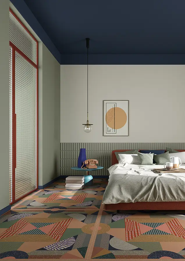 Background tile, Color multicolor, Glazed porcelain stoneware, 120x120 cm, Finish antislip