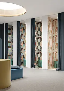 Grundflise, Farve med flere farver, Glaseret porcelænsstentøj, 120x120 cm, Overflade skridsikker