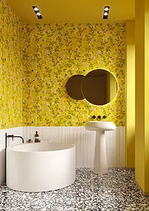 Azulejo base, Color amarillo, Gres porcelánico esmaltado, 50x100 cm, Acabado mate
