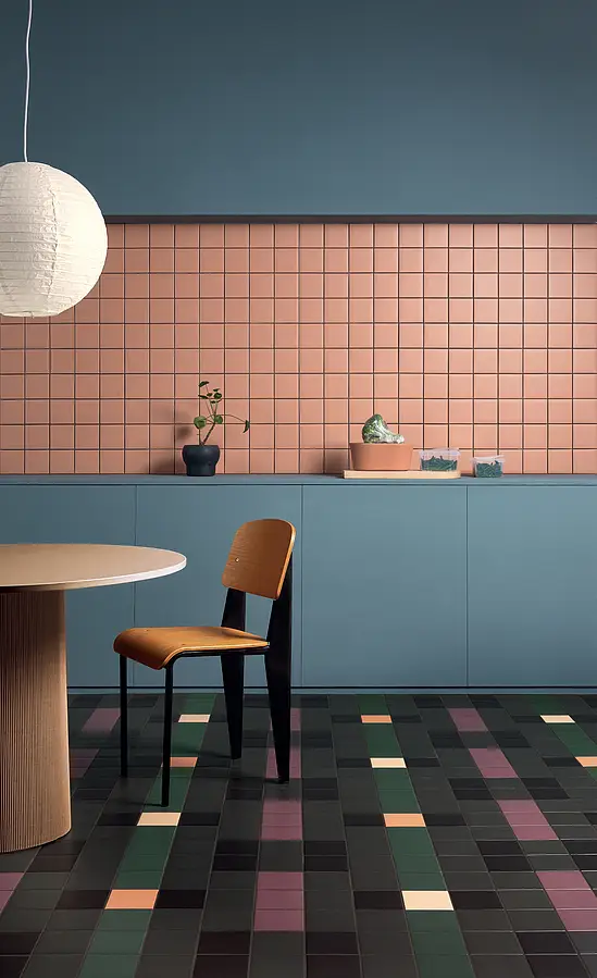 Background tile, Effect unicolor, Color violet, Glazed porcelain stoneware, 11.5x11.5 cm, Finish antislip