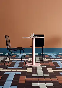 Background tile, Effect unicolor, Color brown, Glazed porcelain stoneware, 11.5x11.5 cm, Finish antislip