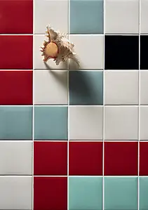 Background tile, Effect unicolor, Color red, Glazed porcelain stoneware, 11.5x11.5 cm, Finish antislip