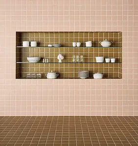 Background tile, Effect unicolor, Color beige, Glazed porcelain stoneware, 11.5x11.5 cm, Finish antislip