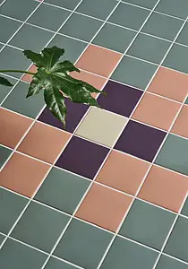 Background tile, Effect unicolor, Color violet, Glazed porcelain stoneware, 11.5x11.5 cm, Finish antislip
