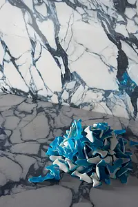 Hintergrundfliesen, Optik stein,andere marmorarten, Farbe hellblaue, Glasiertes Feinsteinzeug, 60x120 cm, Oberfläche polierte