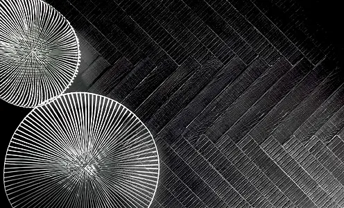 Hintergrundfliesen, Optik holz, Farbe schwarze, Unglasiertes Feinsteinzeug, 5.5x35.5 cm, Oberfläche rutschfeste