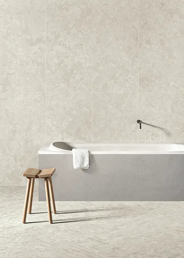 Background tile, Color white, Glazed porcelain stoneware, 5x80 cm, Finish antislip