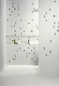 Background tile, Effect unicolor, Color white, Glazed porcelain stoneware, 10x10 cm, Finish matte