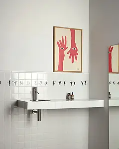 Background tile, Effect unicolor, Color white, Glazed porcelain stoneware, 10x10 cm, Finish glossy