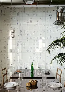 Background tile, Effect unicolor, Color white, Glazed porcelain stoneware, 10x10 cm, Finish matte