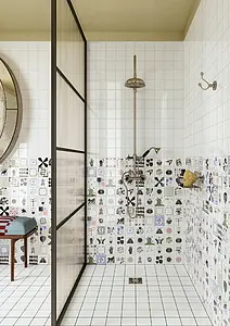 Background tile, Effect unicolor, Color white, Glazed porcelain stoneware, 10x10 cm, Finish matte