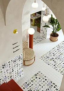 Background tile, Effect unicolor, Color white, Glazed porcelain stoneware, 10x10 cm, Finish matte