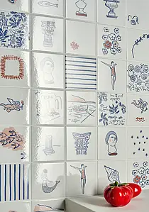 Background tile, Color multicolor, Glazed porcelain stoneware, 10x10 cm, Finish glossy