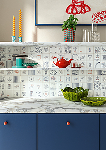 Carrelage, Teinte multicolore, Grès cérame émaillé, 10x10 cm, Surface mate