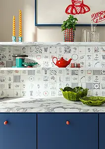 Background tile, Color multicolor, Glazed porcelain stoneware, 10x10 cm, Finish matte