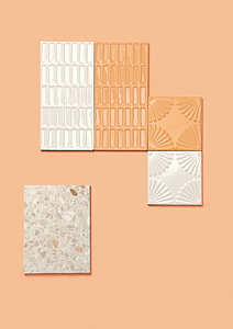 Bakgrundskakel, Textur cementmosaik, Färg vit, Oglaserad granitkeramik, 60x120 cm, Yta halksäker