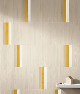 Grundflise, Effekt træ, Farve beige, Glaseret porcelænsstentøj, 5x37.5 cm, Overflade skridsikker