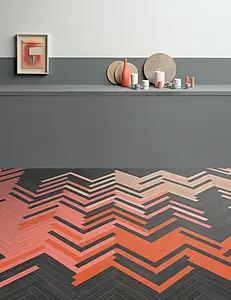 Background tile, Effect wood, Color black, Glazed porcelain stoneware, 5x37.5 cm, Finish antislip