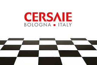 Übersicht der Fliesenausstellung Cersaie 2018. Bologna, Italien