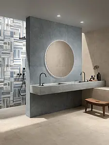 Background tile, Effect concrete, Color navy blue,grey, Glazed porcelain stoneware, 60x119.8 cm, Finish antislip