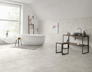 Mosaic tile, Effect concrete, Color beige, Glazed porcelain stoneware, 30x30 cm, Finish matte