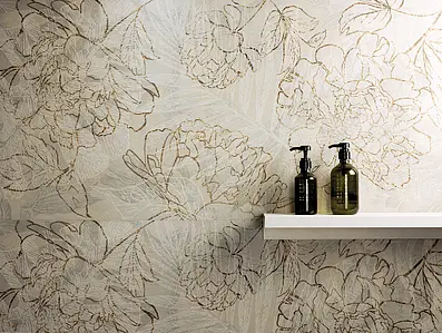 Background tile, Color beige,white, Glazed porcelain stoneware, 60x119.8 cm, Finish matte