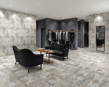 Background tile, Effect concrete, Color grey, Glazed porcelain stoneware, 60x119.8 cm, Finish antislip