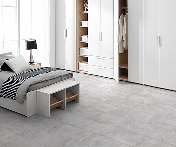 Background tile, Effect concrete, Color grey, Glazed porcelain stoneware, 30x60.4 cm, Finish matte