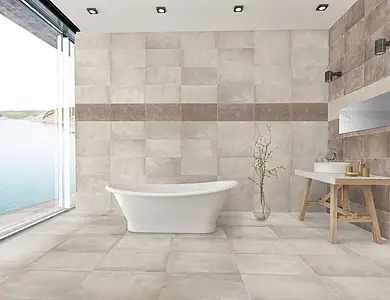 Background tile, Effect concrete, Color brown, Style patchwork, Glazed porcelain stoneware, 30x60 cm, Finish matte