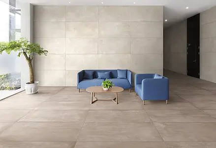 Background tile, Effect concrete, Color brown, Glazed porcelain stoneware, 60.4x121 cm, Finish matte